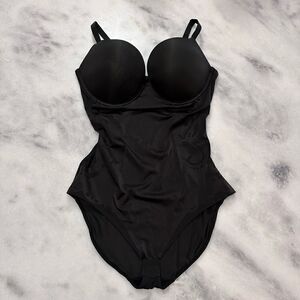 Spanx Womens One Piece Bodysuit Padded Bra Wired Shapewear Black 36D Excellent C